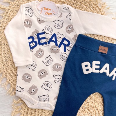 Conj. Body off ursinhos Bear e calça marinho 